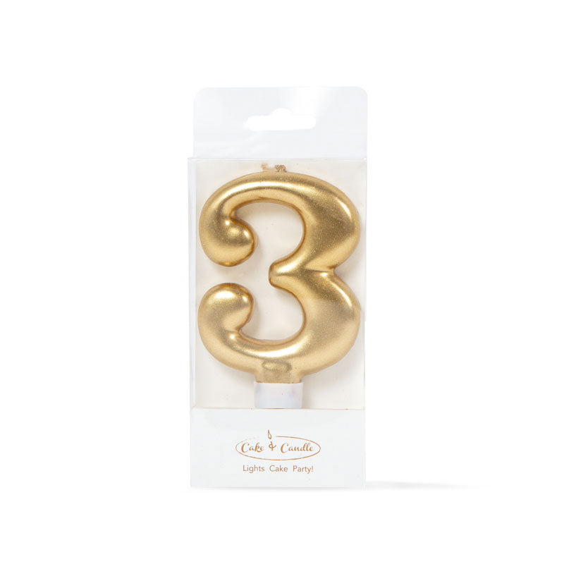 Gold Number Candle