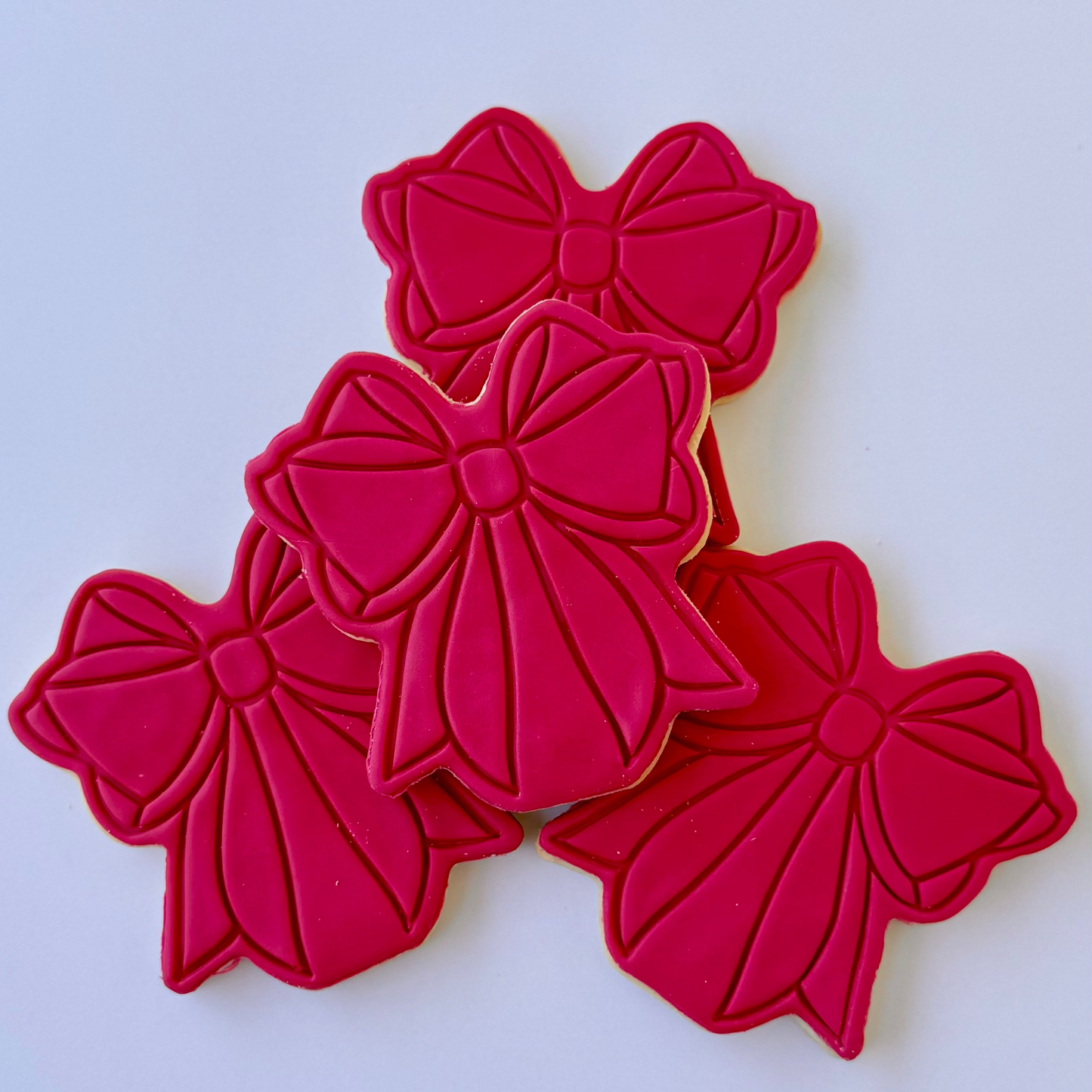 Dark Pink Bow Cookie
