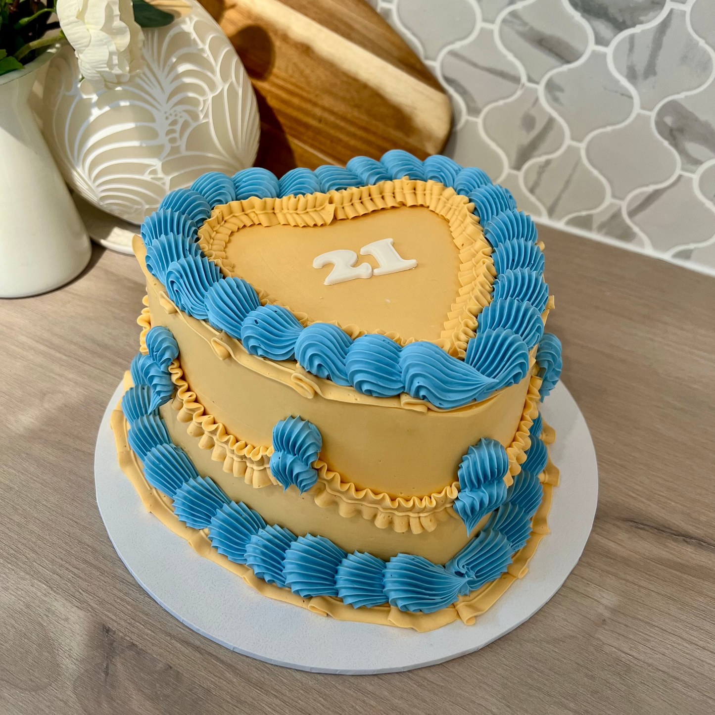 Frilly Retro Heart Cake