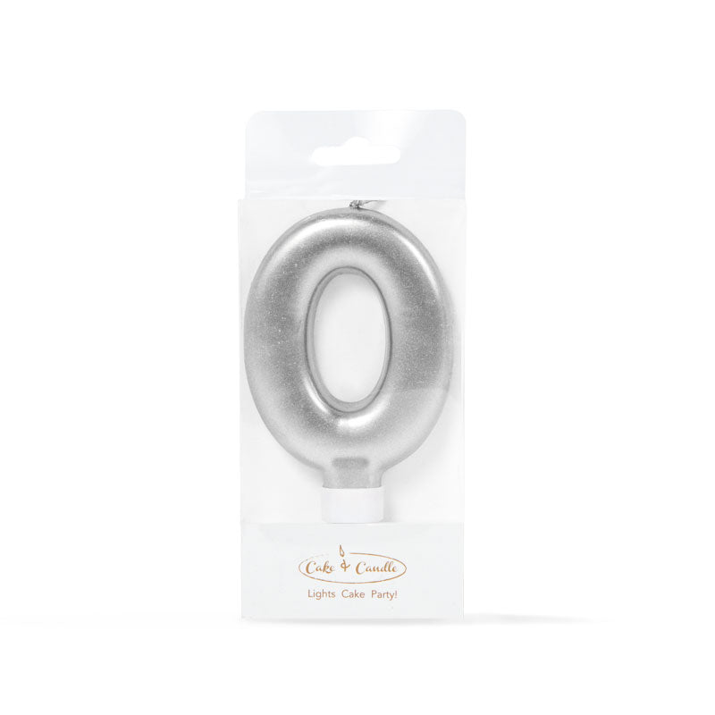 Silver Number Candle